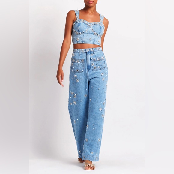 PatBO Denim - PatBo Hand-beaded Denim jeans ✨